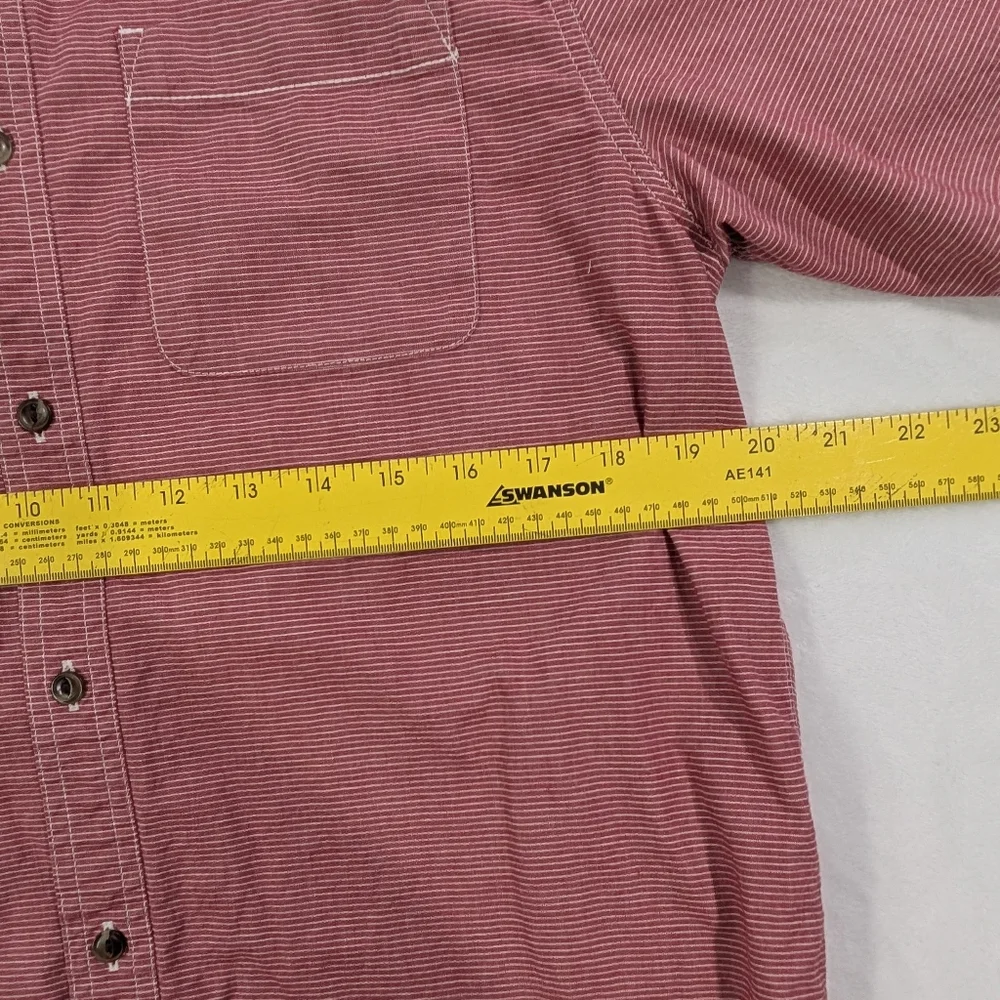The North Face Red Stripe Short Sleeve Button Shirt | Gorpcore Prep‎ | Mens M